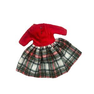 1962 Ideal Tammy Doll School Daze #9133 Red Plaid Dress Rhinestone Buttons